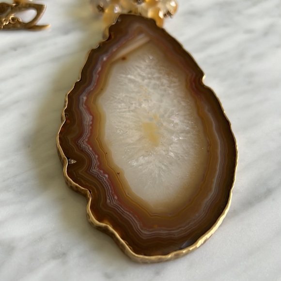 HEATHER BENJAMIN brown agate and amber stone - Picture 5 of 6